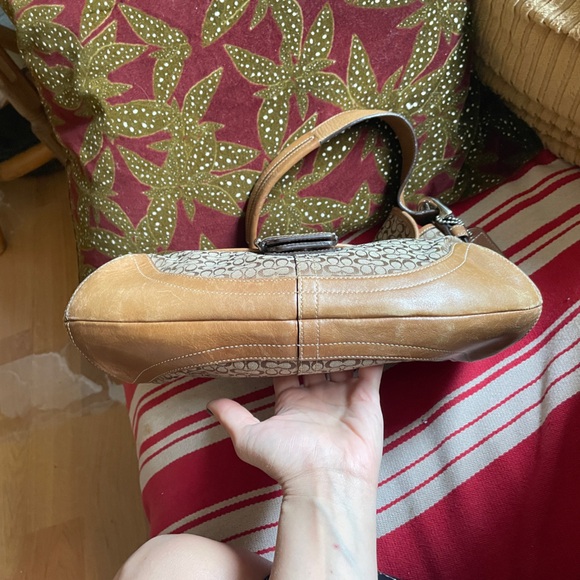 Coach soho Brown and Tan leather Shoulder Bag silver hardware EUC - Picture 3 of 7